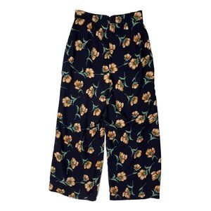 Sugar Lips Women’s Palazzo Pants Size S Wide Ankle Leg High Rise Blue Floral